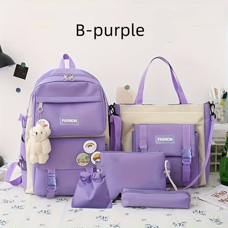 Travel Backpack Backpack Set Fashionable Backpack Colorful Backpack Travel - Pink - Size L
