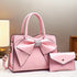 White Ladies Handbag Bow Embellished Handbag Handbag With Small Purse Crocodile - White - Size 29-12-21