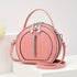 Ladies Handbag Round Handbag Croc-Embossed Handbag Tassel Handbag High-Quality - Pink - Size L