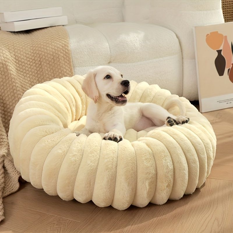 Pet Bed Dog Bed Cat Bed Small Dog Bed Medium Dog Bed Plush Pet Bed All-Season - White - Size 40-20-15