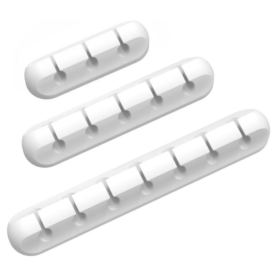 3 Pack White Silicone Cable Clips Self-Adhesive Cord Organizer Cable Management Holders for Desk Home Office