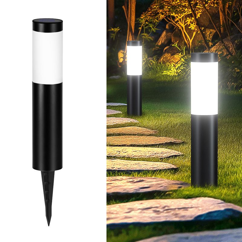 Solar LED Garden Pathway Light Black Cool White Outdoor Landscape Lamp Waterproof with Automatic Light Sensor for Yard Walkway Driveway 1 Pack