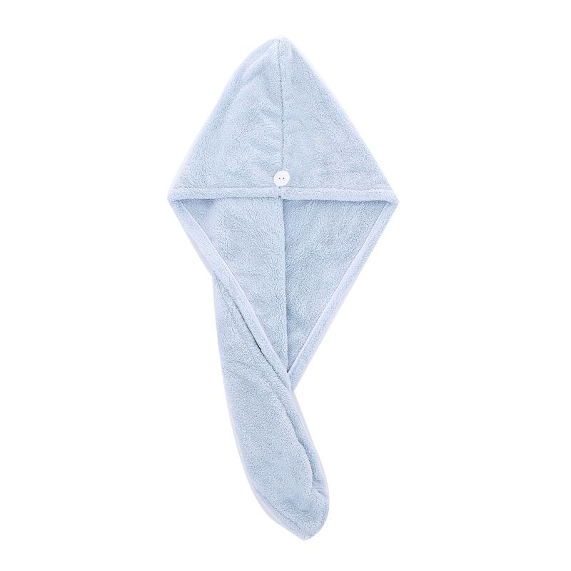 Microfiber Hair Towel,Super Absorbent Hair Turbans for Wet Hair Anti Frizz Head Towels Wrap Drying Towels with Button for Long（2pc