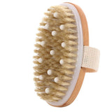 Natural Bristle Dry Brush, Exfoliating Body Brush for Lymphatic Drainage, Cellulite Brush for Full Body, Improving Skin Health