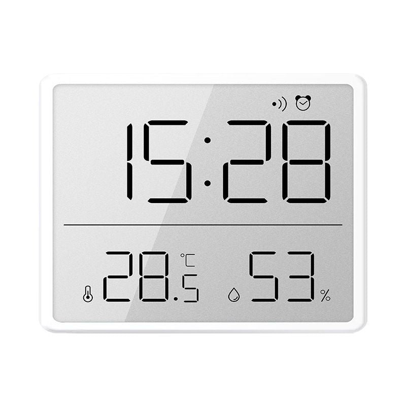 Smart Digital Alarm Clock, w/Magnetic Attraction, Indoor Temperature Humidity, HD Screen Hour Date, Battery Operated - White