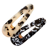 4Pcs Acetate Hair Clip Bangs Clip - Women Resin Marble Pattern Geometric Duckbill Clamps Alligator Hair Clips Hairpins Side Clip