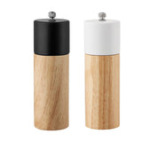 Salt and Pepper Grinder Set,Pepper Grinders Manual with Adjustable Ceramic Rotor,Oak Wood Salt and Pepper Mill,Refillable （2pcs）
