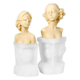 2Pack Braid Gril Mold Girl Candle Mold Body Candle Mold Ghost Mold Skull Candle Mold Silicone Mold for Resin Cake Mold Clay Candle