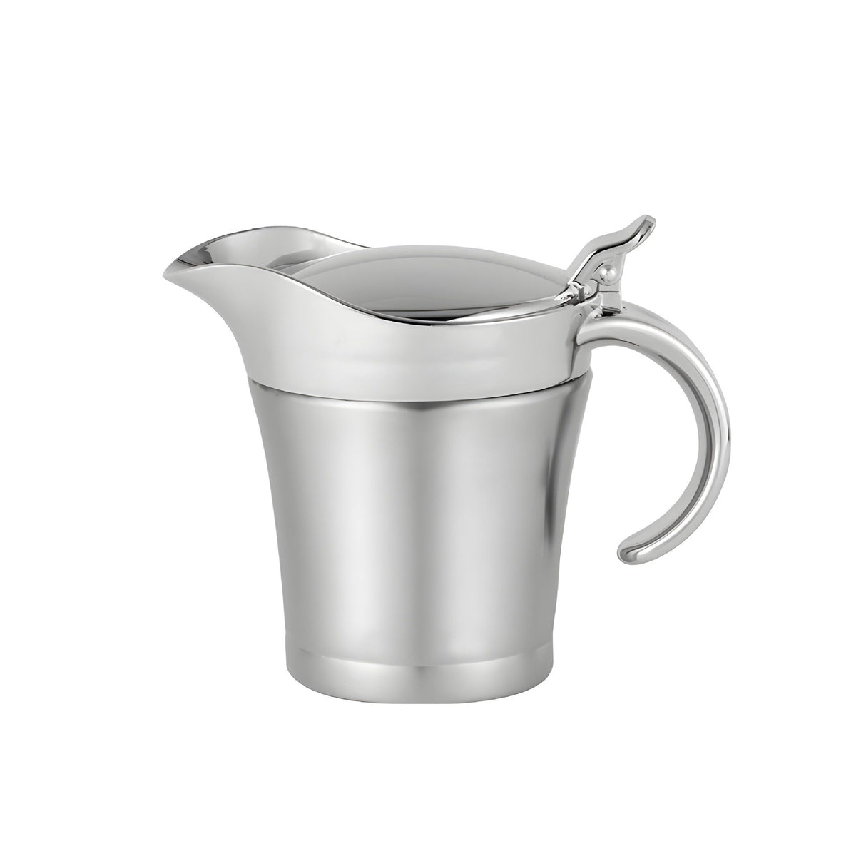 Double Insulated Gravy Boat - Stainless Steel Sauce Jug with Hinged Lid Hinged Lid Ideal for Gravy or Cream at Thanksgiving(450ML)