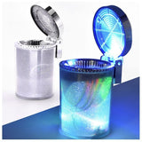 Car Ashtray, Auto Ashtray With LED Light, Mini Car Trash Can, Portable Ashtray with Lid Suitable for Most Vehicles