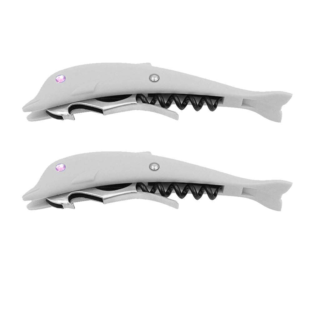 Can Opener Bottles, Beer Bottle Opener Red Wine Bottle Opener Multi-Function Bottle Opener Tool (Dolphin 2pcs)