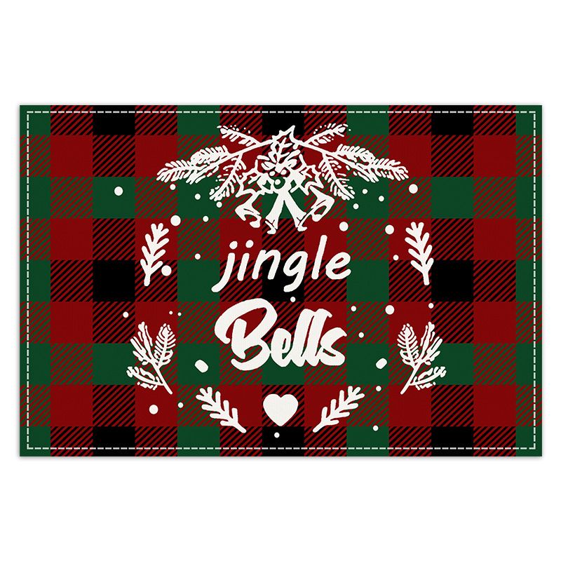 Christmas Placemats Set of 3 Table Mats for Dining Tables Red Green Buffalo Plaid Xmas Table Place Mat Set for Christmas Party