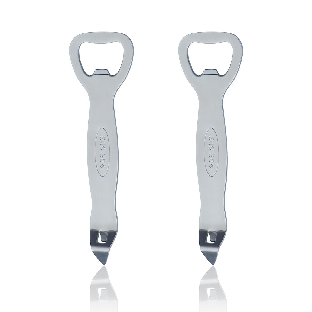 2 Pcs Bottle Opener Stainless Steel Can Punch Opener Church Key Can Opener Beer Openers for Bar Kitchen Party