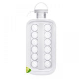 Trays 2 in 1 Portable Ice Ball Maker Kettle With 17 Grids Flat Body Lid Cooling Ice Molds For Hockey,Cocktail,Coffee,Beer