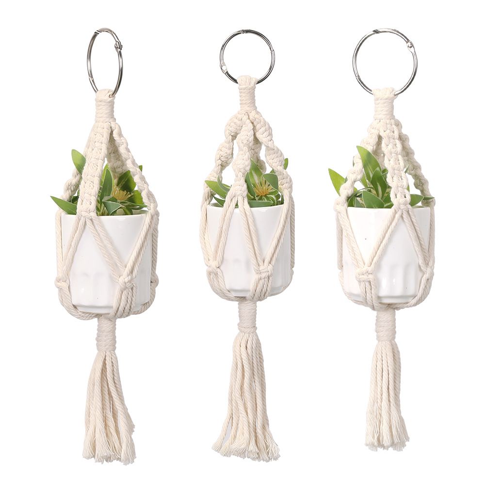 Charm Cute Hanging Rearview Car Decor Hanger with Artificial Succulent Plants Gifts for Plant Lover Set of 5