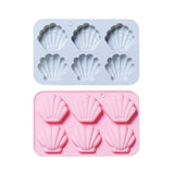 Cute Shell Ice Cube Trays Silicone Shell Chocolate Mold Wax Melt Molds Easy Release Ice Trays Non-Stick Chocolate Soap （2pcs）