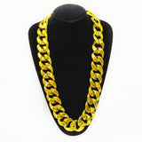 Plastic Chunky Gold Necklace for Men Women,Fake Gold Chain Rapper Punk Hip Hop Necklace Costume Jewelry Accessory