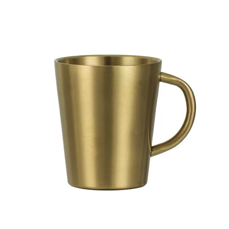 Stainless Steel Cups with Handles, Metal Mug, Double Wall Drinking Cups for BBQ/Home/Office/Party – Tyrant Gold