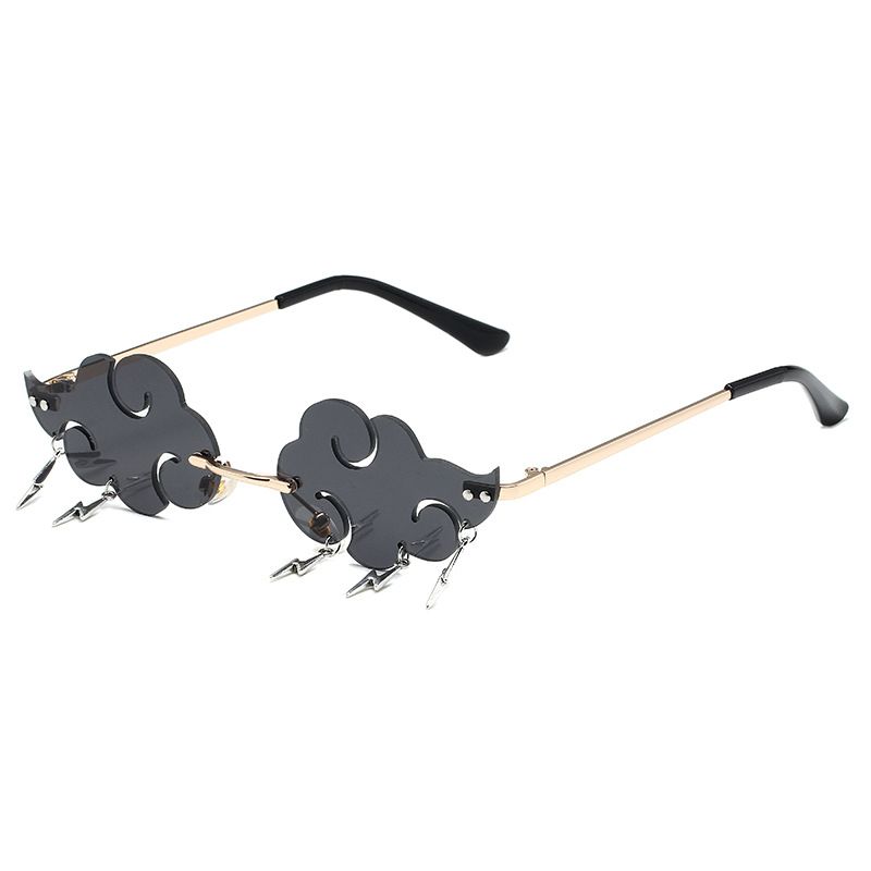 2 pcs Rimless Cloud lightning Sunglasses Women Cloud Sun Glasses Candy Colors Sunglasses Shades Dollger Rimless