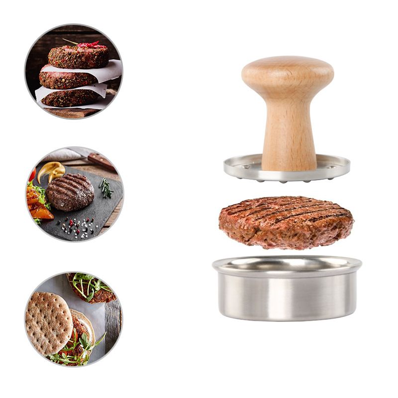 Hamburger Press, Stainless Steel Burger Press Hamburger Maker, Hamburger Patty Maker, Non Stick Hamburger Mold for Easily