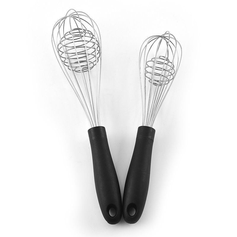 Stainless Steel Wire Whisks for Cooking, Classic Egg Beater Manual Mixer for Blending, Whisking, Beating and Stirring （2pcs）