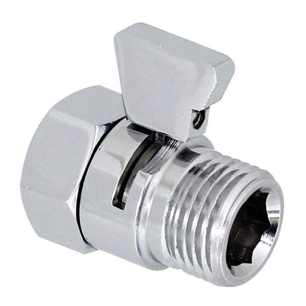 Full Brass Shower Head Flow Control and Shut OFF Valve for Shower Head, Hand Shower, or Bidet Sprayer etc