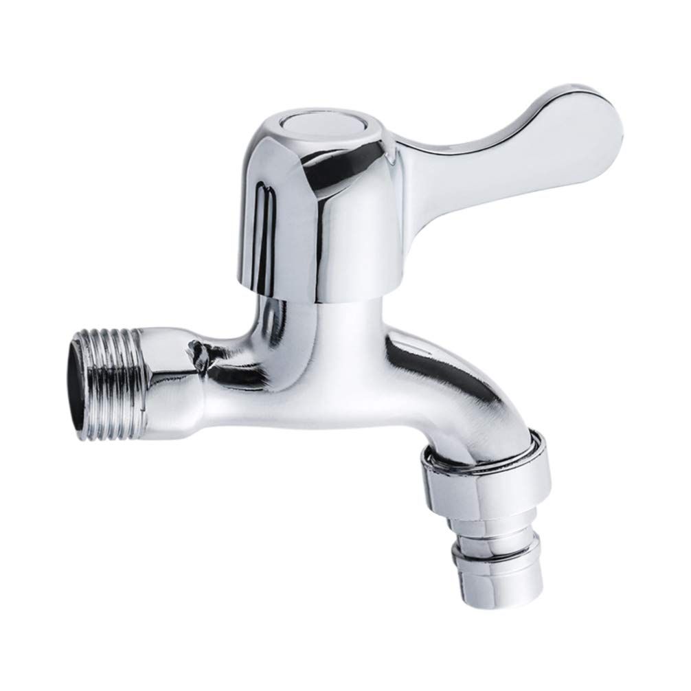 Wall Mounted Basin Tap Single Cross Handle Washing Machine Faucet Balcony Mop Sink Faucet Pool Faucet for Indoor Outdoor