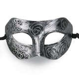 Face Mask Cool Men Greek Roman Fighter Masquerade Cosplay Mask for Fancy Dress Accessory / Masked Ball / Halloween (Silver)