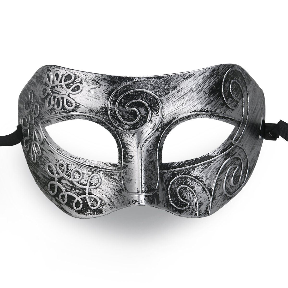 Face Mask Cool Men Greek Roman Fighter Masquerade Cosplay Mask for Fancy Dress Accessory / Masked Ball / Halloween (Silver)