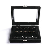 Earring Organizer Tray with Clear Lid,7 Slots Ring Box Velvet Ring Holder Drawer Insert Jewelry Storage Box Jewelry Display Case