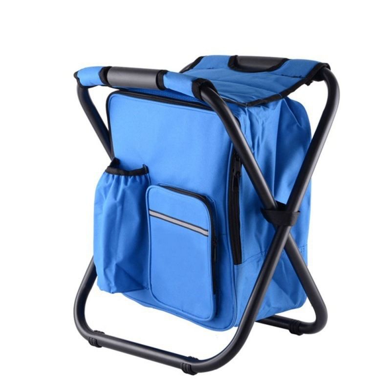 Backpack Chair Foleable Camping Fishing Stool with Cooler Insulated Bags Multifunction Hunting Backpack Chair Stool for Outdoor