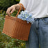 Basket Woven Straw Basket with Handle Grocery Basket Tote Shopping Basket Wicker Picnic Basket Household Storage Basket for Home