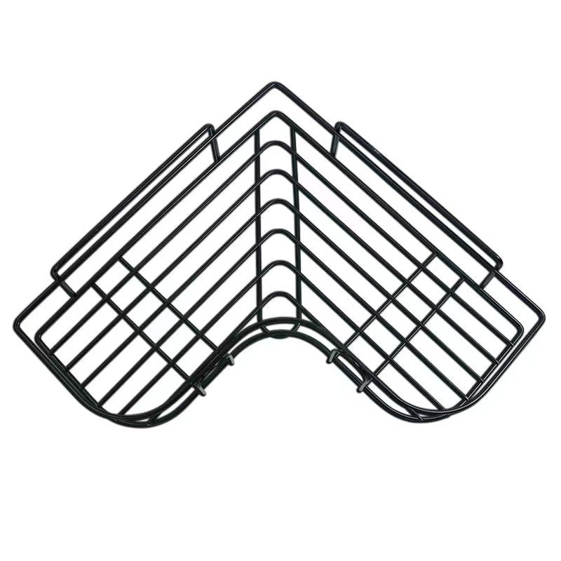 Dual Use Adhesive Or Screw Hook Metal Iron Wire Corner Shelf Storage Hanging Rack,Office Partition Corner Shelf,Bathroom Kitchen