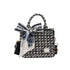 Tote Bag, Denim Fabric Soft Handbag Underarm Bag, Tassels Checkerboard Shoulder Bag, Handbags for Women Vacation Travel
