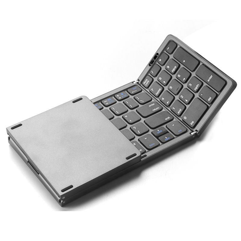 Foldable Bluetooth Keyboard, Wireless Folding Travel Keyboard with Number Pad, Portable Compact Rechargeable Keyboard
