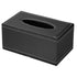 Tissue Box Cover, Leather Rectangle Waterproof Napkin Paper Towel Dispenser Holder for Countertop Home Office Car, Black