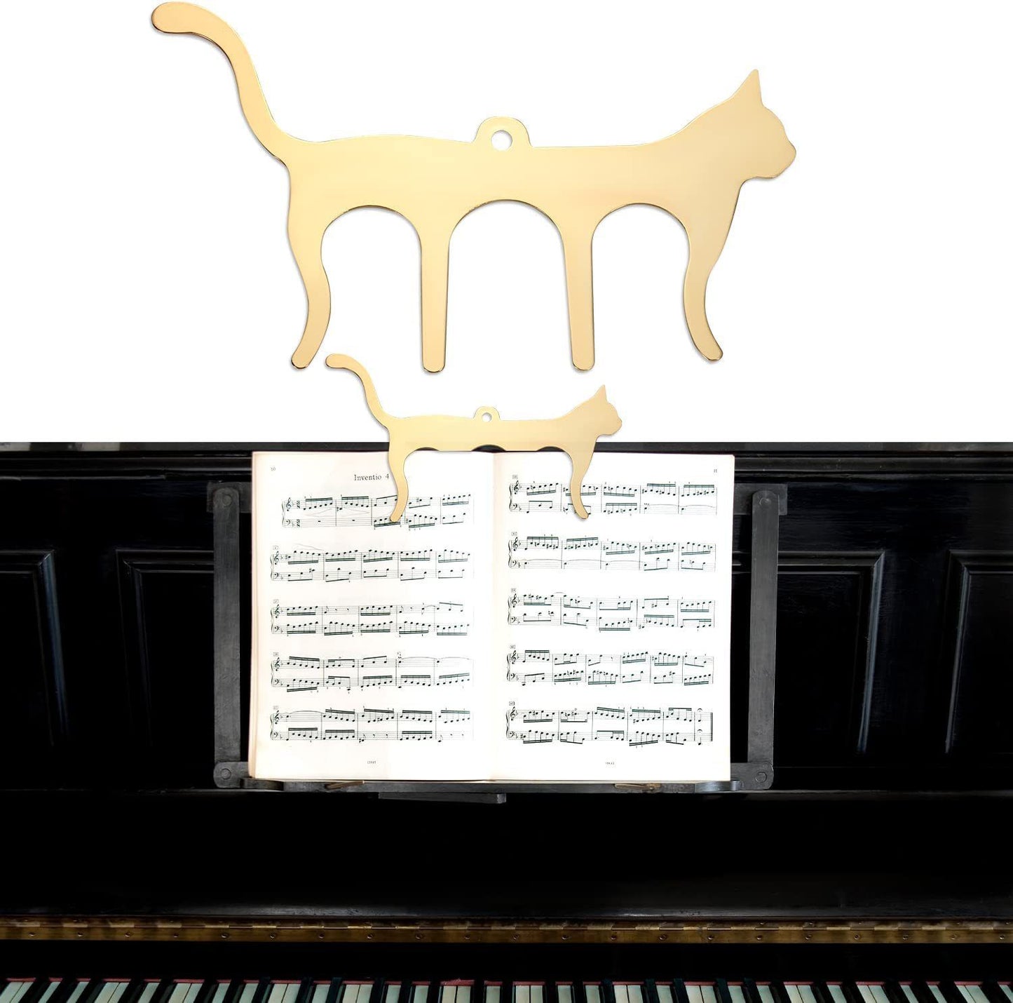 Metal Music Book Clips Sheet Music Page Holder Clips for Sheet Music Stands, Cute Cat Shaped Metal Music Bookmark for Piano