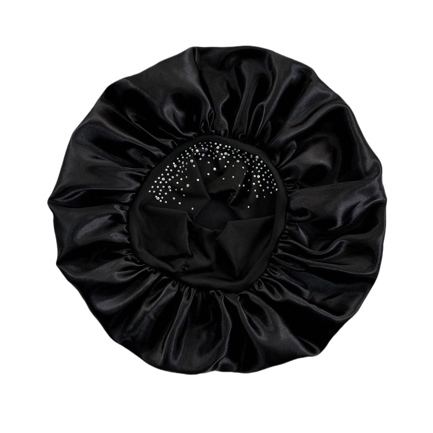 Hair Bonnet Glittering Pearls and Rhinestones Satin Bonnet Wide Band Sleeping Cap
Satin Stretch Night Care Wide-brimmed