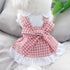 Princess Dresses for Puppy Cat Dress Sweet Cute Doggie Apparel Skirt
Plaid Dog Dress Bowknot Cat Princess Dresses Lace Trim（S）