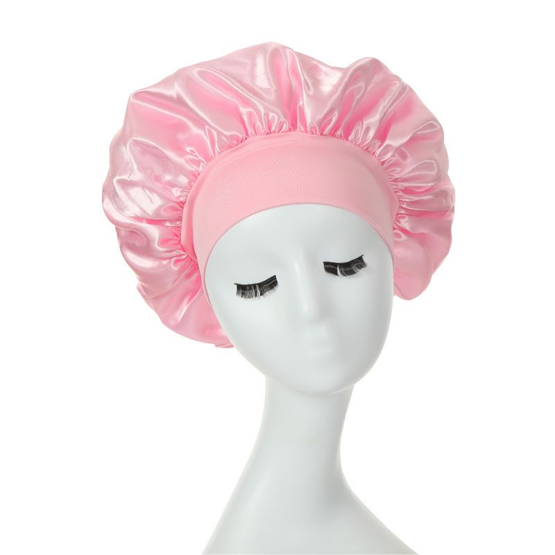 Women's Satin Sleeping Hat Night Sleep Cap Elastic Band Bonnet Nightcap Cap Bonnet for Sleep Bathroom Hair Care (2pcs)