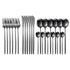 24-Piece Flatware Set, Stainless Steel Knife Fork Spoon Teaspoon Silverware Set, Service for 6, Mirror Black