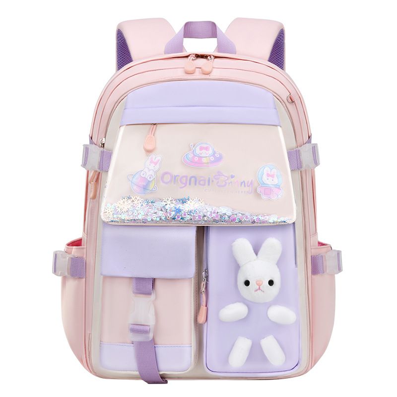 Girls Backpack Elementary School, Bunny Backpack for girls Cute Kids Laptop Bag Kindergarten Preschool Bookbag