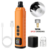 Electric Pet Nail Grinder w/ LED, 6-Speed, Low Noise & Dust Cap(orange)