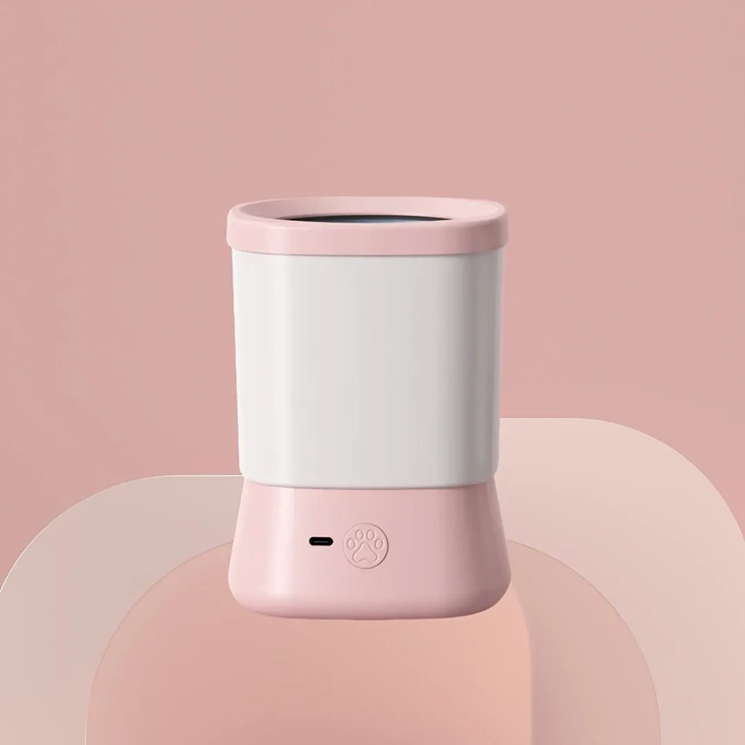 Pet Automatic Paw Cleaner with 360° Rotating Silicone Bristles, 2-Speed Settings, Type-C Rechargeable — A Must-Have for Small/Medium Cats & Dogs.(pink)