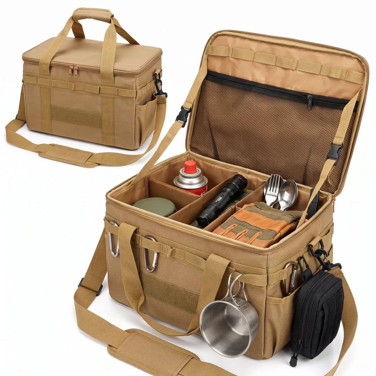 Multi-Functional Camping Gear Organizer, Multi-Compartment Foldable, Portable Miscellaneous Storage, Outdoor Picnic Essential