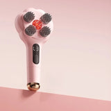 Cat Paw Full-Body Massage Comb, Multi-Level Microcurrent + Red Light, Detachable & Washable, Stress Relief for Office & Students(pink)