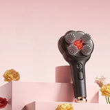 Cat Paw Full-Body Massage Comb, Multi-Level Microcurrent + Red Light, Detachable & Washable, Stress Relief for Office & Students(black)