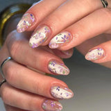 Reusable Press-On Nails for Daily Wear & Special Occasions, Easy Apply, No Salon Trip Needed (Sheer Shimmer)
