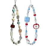 2-Piece Beaded Wrist Straps for Phone, Camera, Bag and Keychains (Red)