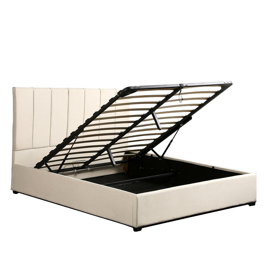Milano Decor Vaucluse Gas Lift Storage Bed Cream - King